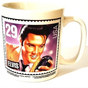 ELVIS PRESLEY COMMEMORATIVE STAMP COFFEE MUG. 1992 EDITION. LIKE NEW!